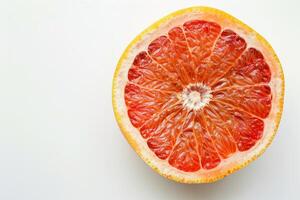 Juicy Pink Grapefruit Isolated on White Background photo