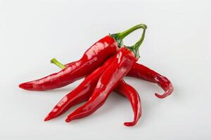 Fiery Red Chili Pod Isolated on White Background photo