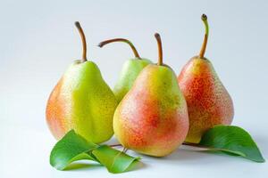 Juicy Ripe Pear Isolated on White Background photo