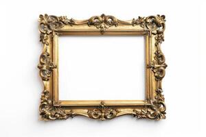 Stylish Floating Frame for Artwork Isolated on White Background photo