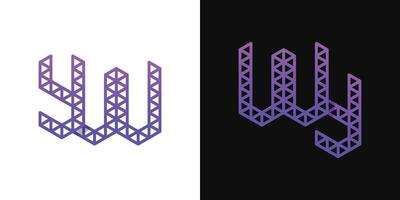 Letters WY and YW Polygon Logo, suitable for business related to polygon with WY or YW initials vector