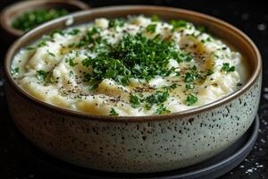 Colcannon is a traditional Irish dish of mashed potatoes with cabbage food professional advertising food photography photo