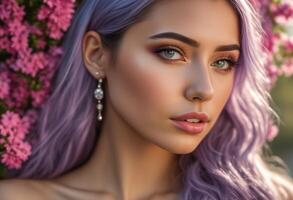 A Portrait Of Breathtakingly Gorgeous, Exotic, Beautiful Woman. photo