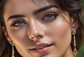 A Portrait Of Breathtakingly Gorgeous, Exotic, Beautiful Woman. photo