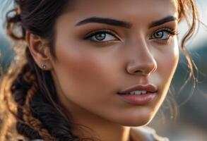 A Portrait Of Breathtakingly Gorgeous, Exotic, Beautiful Woman. photo