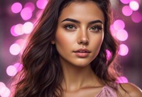 A Portrait Of Breathtakingly Gorgeous, Exotic, Beautiful Woman. photo