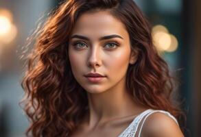 A Portrait Of Breathtakingly Gorgeous, Exotic, Beautiful Woman. photo