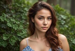 A Portrait Of Breathtakingly Gorgeous, Exotic, Beautiful Woman. photo