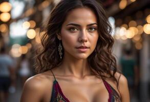 A Portrait Of Breathtakingly Gorgeous, Exotic, Beautiful Woman. photo