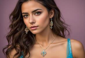 A Portrait Of Breathtakingly Gorgeous, Exotic, Beautiful Woman. photo
