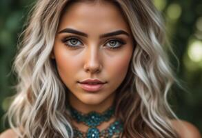 A Portrait Of Breathtakingly Gorgeous, Exotic, Beautiful Woman. photo