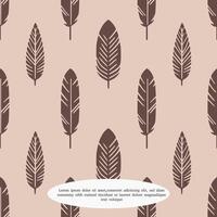 seamless pattern of bird feathers on a brown background vector