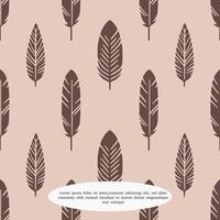 seamless pattern of bird feathers on a brown background vector