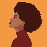 flat illustration portrait of black african girl avatar For social media user profile, website and app design and development, user profile icons vector