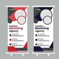 Modern Roll Up and abstract pull up promotion design template vector