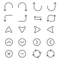 Set of line Arrow icon. Illustration. vector