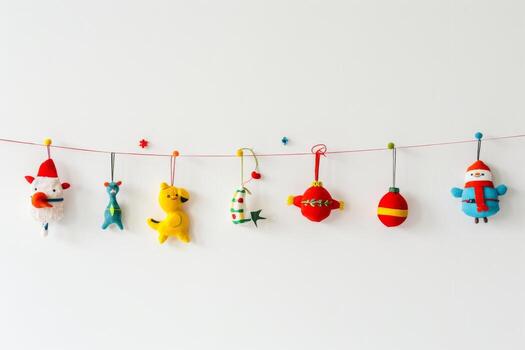 String Gadgets Hanging Display Isolated on White Background photo