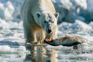 cazar de un polar oso foto