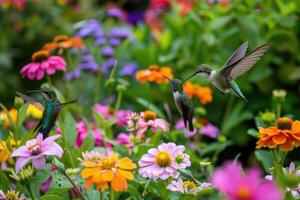 The Harmony of Hummingbirds and Blossoms photo