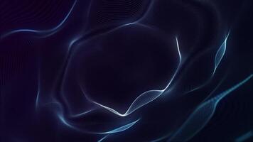 Elegant gently flowing and rippling blue glowing digital fractal light wave background animation. This modern abstract motion background is full HD and a seamless loop. video