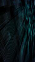 vertical - elegante azul verde resumen tecnología antecedentes con un brillante cuadrícula de puntos y digital datos partículas esta moderno minimalista movimiento antecedentes es lleno hd y un sin costura bucle. video