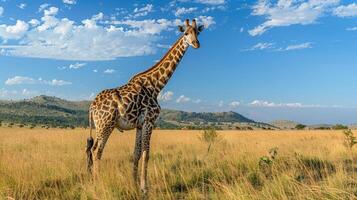 Giraffe in the savanna of Africa photo