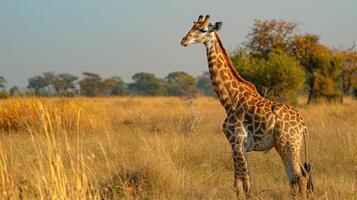 Giraffe in the savanna of Africa photo
