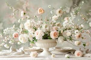 Ethereal blossoms and delicate floral arrangements create a dreamy and romantic atmosphere photo