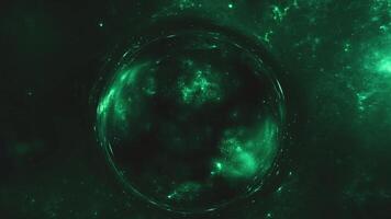 a green glowing sphere in the dark video