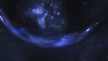 a blue and black space with stars video