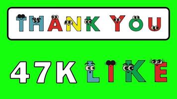 Thank you like Social media element thank you subscribers Thank you like congratulation card Motion graphics Thank you celebrate or subscriber Congratulations video