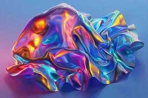 Abstract metallic holographic colored shape photo