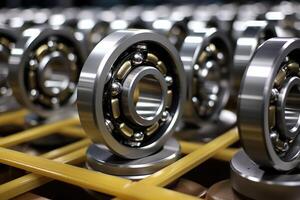 Steel shiny ball bearings for industry photo