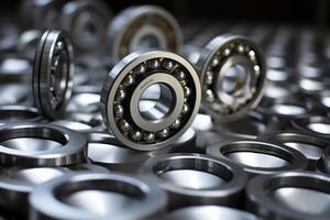 Steel shiny ball bearings for industry photo