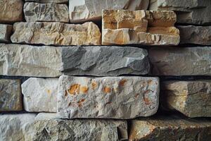 A background of weathered stones with a yellowish tint photo