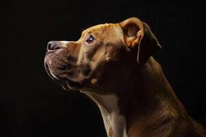 retrato de un pozo toro perro. foto