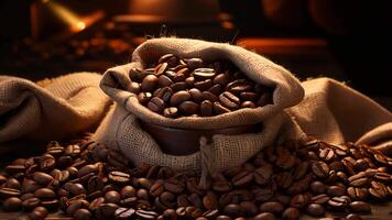 Brown roasted aromatic coffee beans robusta arabica pattern video