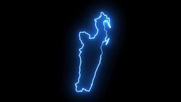 map of Toamasina in madagascar with glowing neon effects video