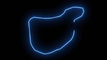 Karta av bamenda i cameroon med lysande neon effekt video