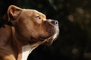 retrato de un pozo toro perro. foto