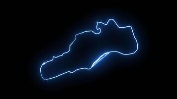 map of Garoua in cameroon with glowing neon effect video