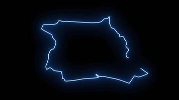 map of Abidjan in pantai gading with glowing neon effect video