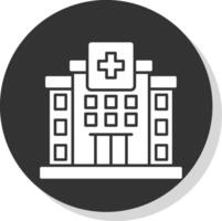 Hospital Glyph Grey Circle Icon vector