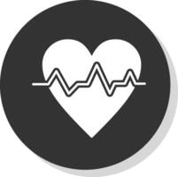 Pulse Rate Glyph Grey Circle Icon vector