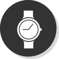 casual reloj glifo gris circulo icono vector