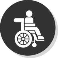 Disabled Person Glyph Grey Circle Icon vector