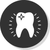 Tooth Glyph Grey Circle Icon vector