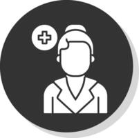 Nurse Glyph Grey Circle Icon vector