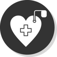 Cardiology Glyph Grey Circle Icon vector