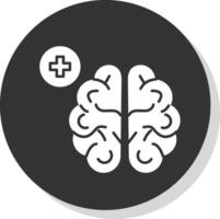 neurología glifo gris circulo icono vector